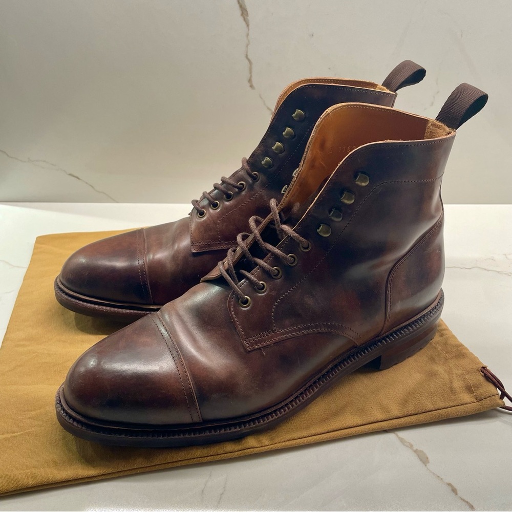 Meermin brown Museum Shell Cordovan Boots 7.5UK - 8.5US